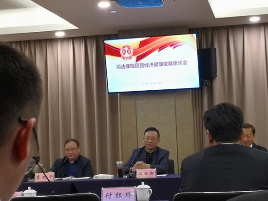 全国人大代表、2007so太阳集团董事长熊建明参加司法保障民营经济健康发展座谈会